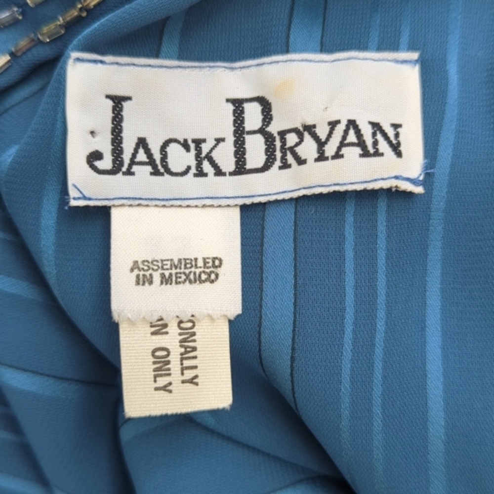 True Vintage Jack Bryan 70's Hollywood Glam Chevron Beaded Pleated Maxi - Picture 15 of 16